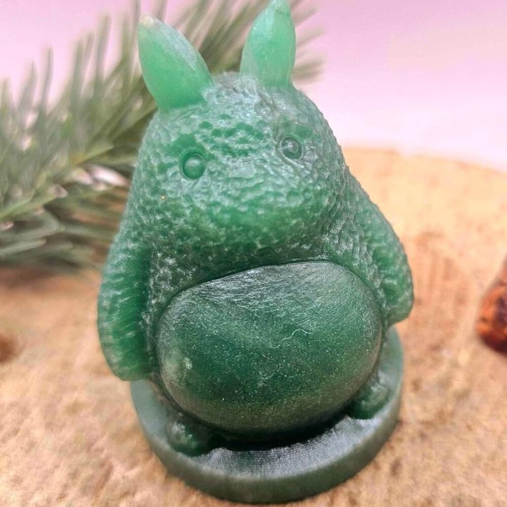 Nature Green Aventurine Carved Totoro 2.2" Decor Figure